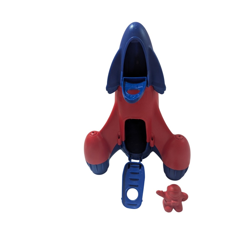 Green Toys Rocket Red Blue Recycled Plastic Playset with Astronaut Figure